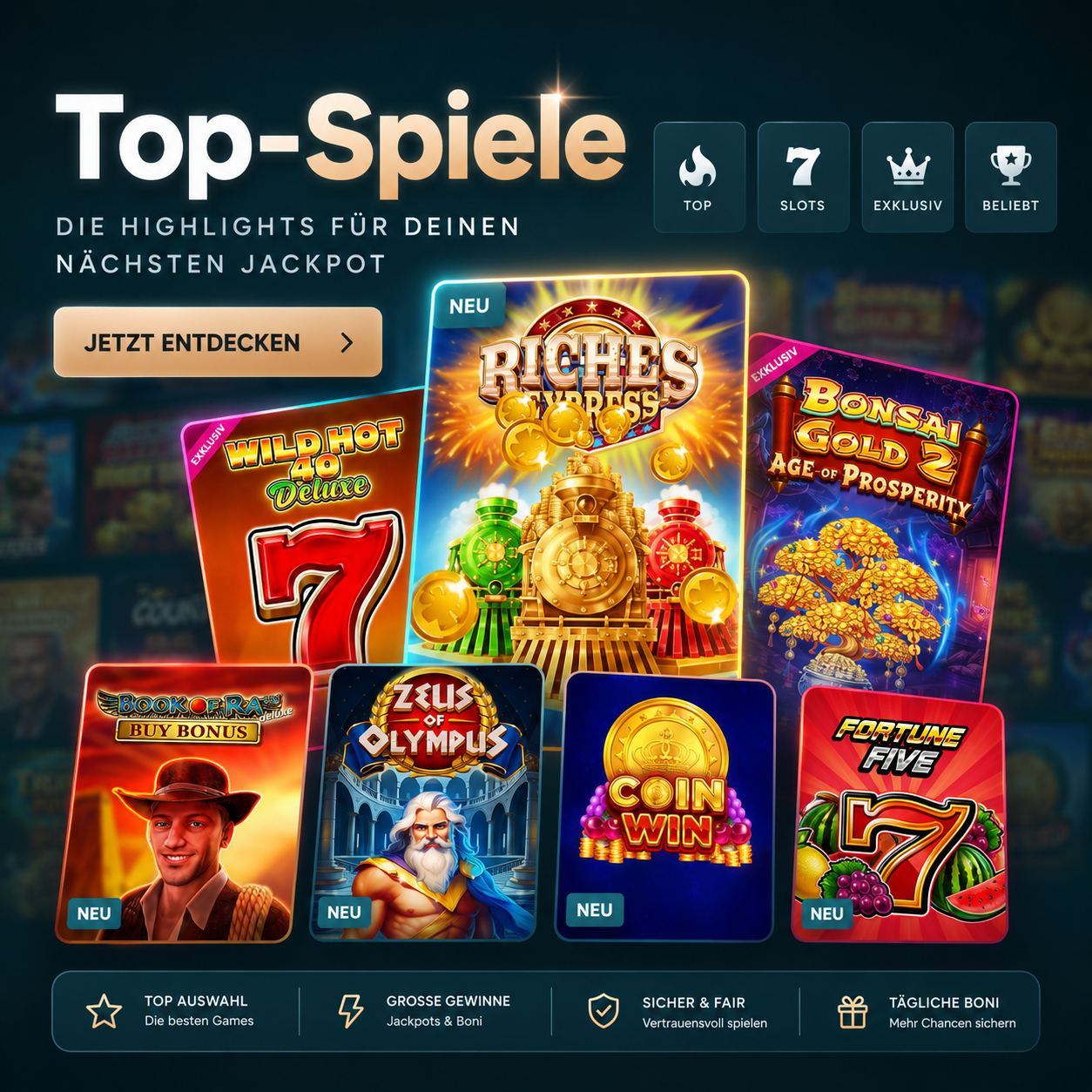 Legendplay Top-Spiele auf Smartphone und Desktop